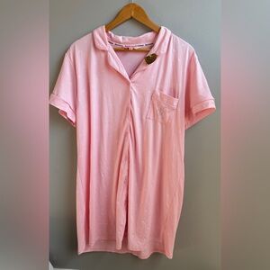 Juicy couture Night Gown Pajama Dress Pink Y2K Rhinestone Sleepwear PJS NEW